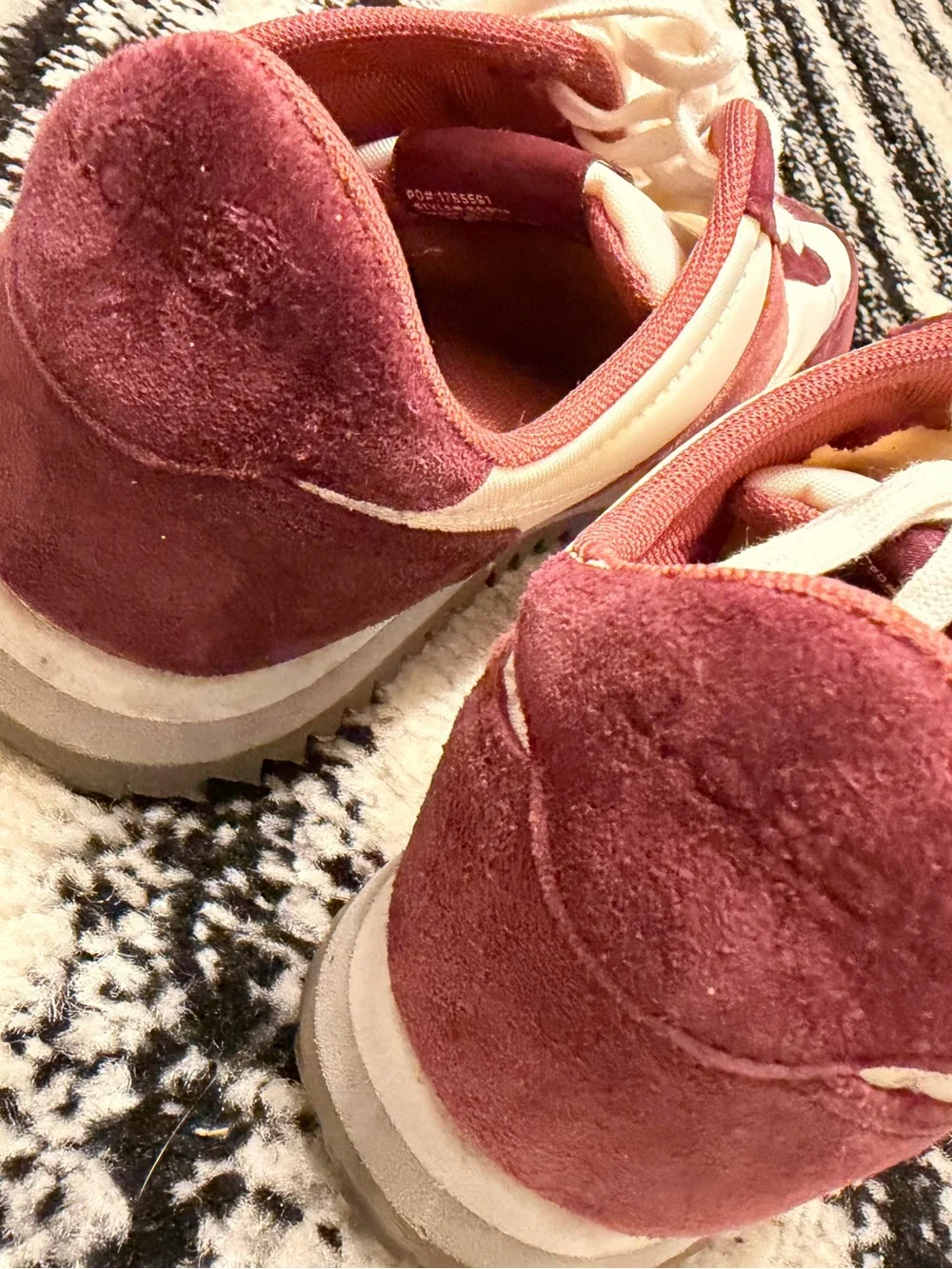 Women's J. Crew Casual Sneakers in Burgundy and White